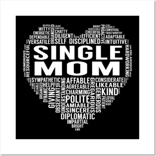 Single Mom Heart Posters and Art